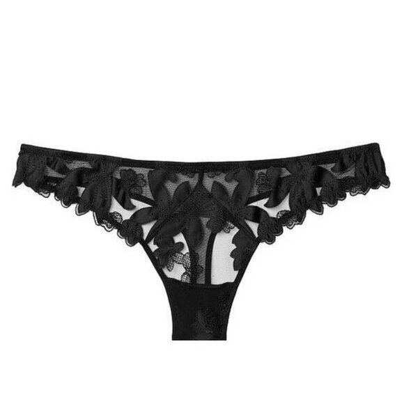 VICTORIA'S SECRET VERY SEXY ZIGGY GLAM FLORAL EMBROIDERY THONG PANTY - Picture 1 of 5